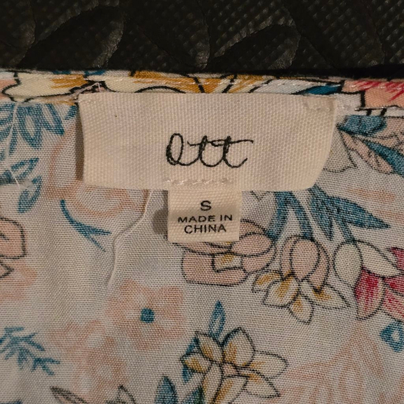 Women's ott White Blue Floral V-Neck Mini Dress Size S - Picture 4 of 6